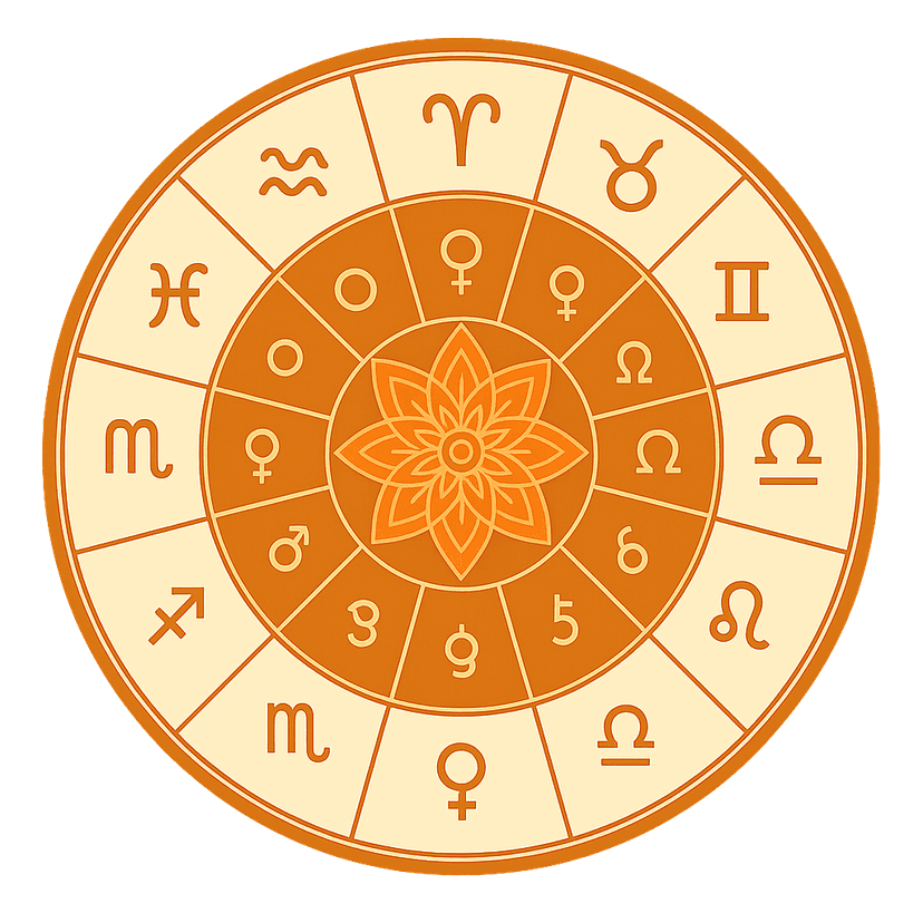 Illustration of a Vedic Birth Chart (Kundli) with zodiac signs and houses